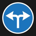 Turn left or right traffic sign flat icon