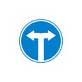 Turn left or right traffic sign flat icon Royalty Free Stock Photo