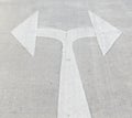 Turn left and right traffic sign painted Royalty Free Stock Photo