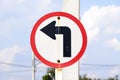 Turn left traffic sign Royalty Free Stock Photo