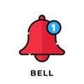 Turn On Notification button icon for social media. Notification bell icon button Vector illustration design template. Bell icon or