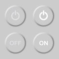 Turn off and turn on buttons. Neumorphism. Power button icon off on