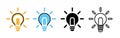 Turn off icon in light bulb set.