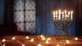 Turn Off Jewish Hanukkah Candlestick and copy space