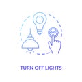 Turn off light blue concept icon