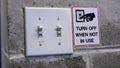 Turn off light switch by saving power concept