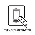 Turn off light switch. Toggle switch isolated on background Royalty Free Stock Photo