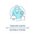 Turn off light turquoise concept icon Royalty Free Stock Photo