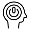 Turn off mind icon outline vector. Laptop work Royalty Free Stock Photo
