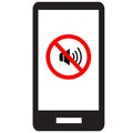 Turn off phone ringer icon on white background. Silence cell phone sign. flat style Royalty Free Stock Photo