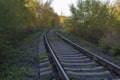 Turn of the railway in the autumn Royalty Free Stock Photo