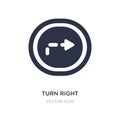 turn right arrow with broken line icon on white background. Simple element illustration from UI concept Royalty Free Stock Photo