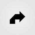 Turn right arrow icon in line design style. Road sign, navigation concept Royalty Free Stock Photo