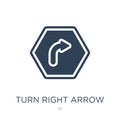 turn right arrow icon in trendy design style. turn right arrow icon isolated on white background. turn right arrow vector icon Royalty Free Stock Photo