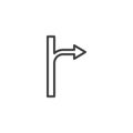 Turn right arrow line icon Royalty Free Stock Photo