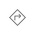 Turn right arrow line icon Royalty Free Stock Photo