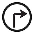 Turn right arrow sign line icon