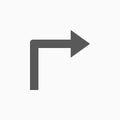 Turn right icon, guidepost, signpost, arrow