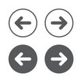 Turn right and left arrow icon vector. Forward and back sign symbol Royalty Free Stock Photo