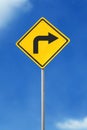 Turn right road sign Royalty Free Stock Photo