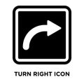 Turn Right Sign icon vector isolated on white background, logo c