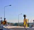 Turn right sign road with Clear Blue Sky Royalty Free Stock Photo