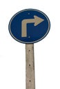Turn right Signs Isolated on white Royalty Free Stock Photo