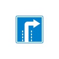 Turn right Traffic Sign flat icon Royalty Free Stock Photo