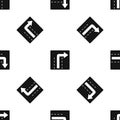 Turn right traffic sign pattern seamless black Royalty Free Stock Photo