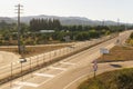 The turn of the road leading to the Portuguese city Grandola