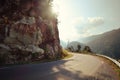 Turn of rural mountain highway in Mexico