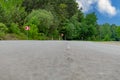 Turn signals on a country road. Signal turn right. Road signs Royalty Free Stock Photo