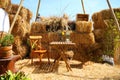 Turn straw pile into a dining corner