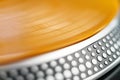 Turn table player device with vinyl record for professional disc jockey Royalty Free Stock Photo