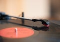 A turn table and vinyl record Royalty Free Stock Photo