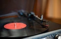 A turn table and vinyl record Royalty Free Stock Photo