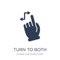 Turn to both directions gesture icon. Trendy flat vector Turn to