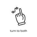Turn to both directions gesture icon. Trendy modern flat linear