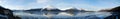 Turnagain Arm Panorama of Chugach Mountains reflecting in Cook Inlet Royalty Free Stock Photo