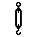 Turnbuckle tensioning wire concept hardware icon black color vector illustration image flat style