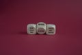 Turned dice and changes the expression you can do less than you think to you can do more than you think. Beautiful red background