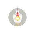 Turned on lighting illuminated lamp vector icon. Tip for preparing a house for sale. Let the lite in, improve home staging.