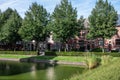 Turnhout, Antwerp Province, Belgium, September 6, 2023 - Green surroundings of the Dukes of Brabant castle