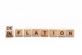 Turning the dice and changing the word DEFLATION to INFLATION Royalty Free Stock Photo