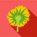 Turning sunflower icon, flat style