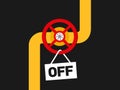 Turning tap off - shut off of pipeline for gas, oil and fuel. Royalty Free Stock Photo