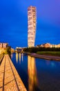 Turning Torso Building in Malmo Sweden around sunset Royalty Free Stock Photo