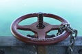 Turning wheel locked with chain Royalty Free Stock Photo