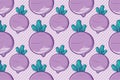 Turnip vegetable seamless pattern vector illustration Royalty Free Stock Photo