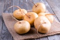Turnip on a wooden table Royalty Free Stock Photo